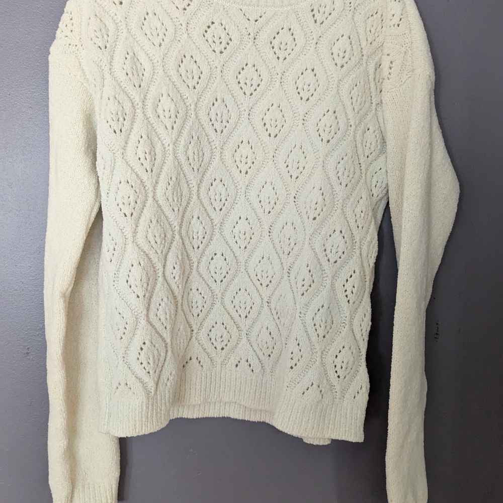 Cat & Jack Cream Textured Knit Sweater